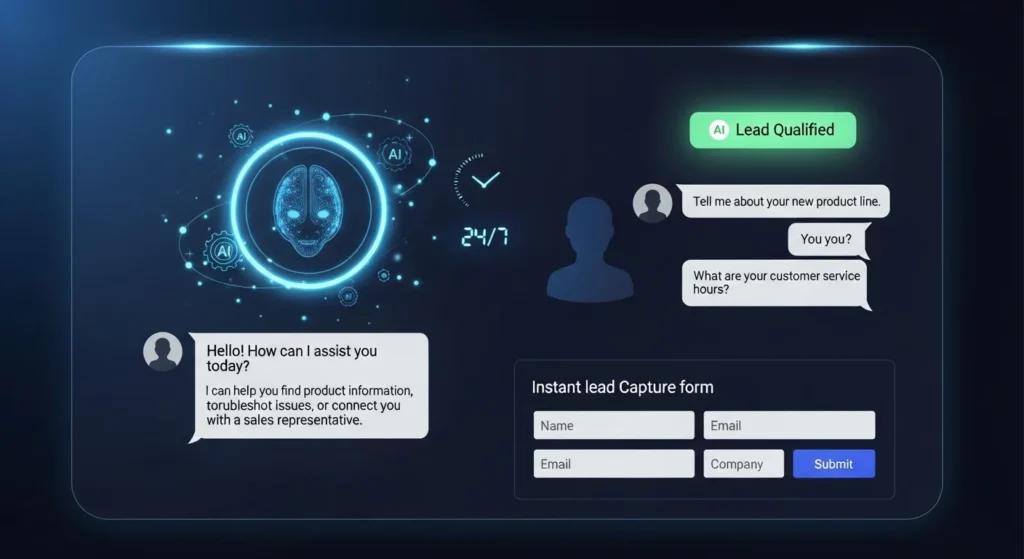AI Lead Generation chatbot capturing and qualifying leads.