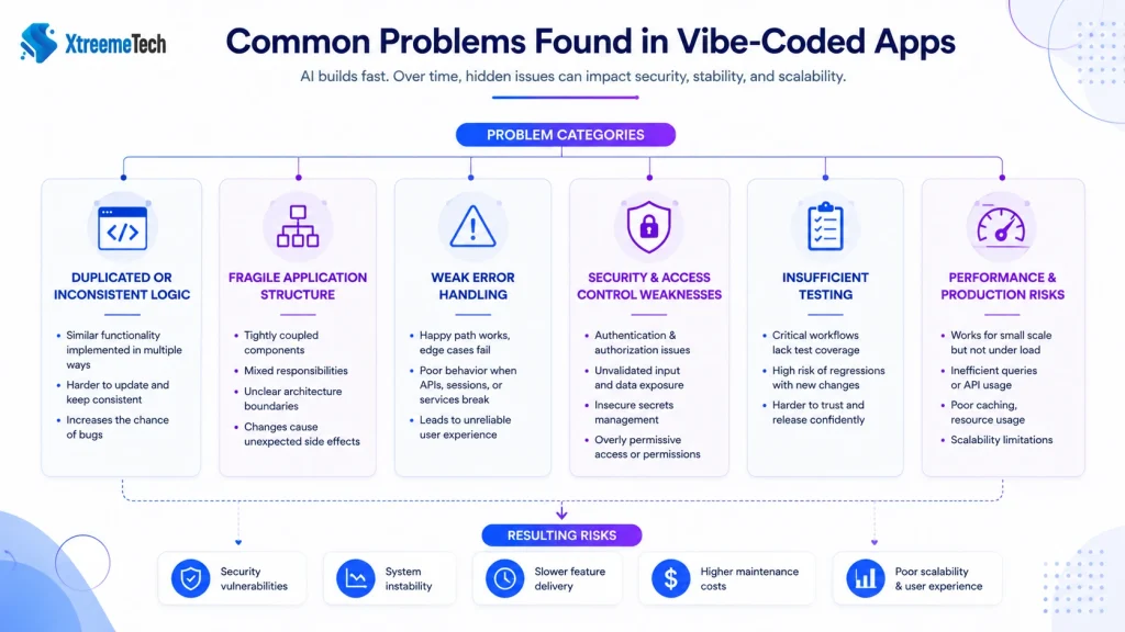 Vibe-Coded App Problems Infographic